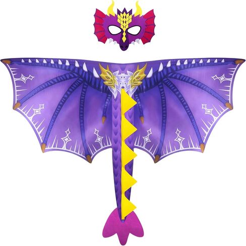 D.Q.Z Toddlers Dinosaur-Dragon-Wings Costume for Kids with Mask, Dino Cape Boys Dress Up Birthday Party Toys Gifts in Saudi Arabia