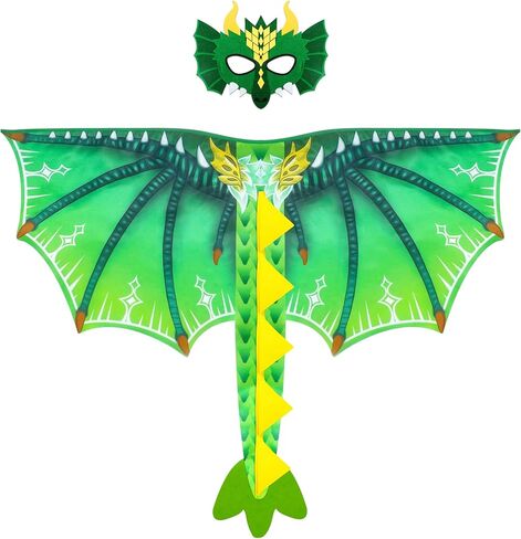 D.Q.Z Toddlers Dinosaur-Dragon-Wings Costume for Kids with Mask, Dino Cape Boys Dress Up Birthday Party Toys Gifts in Kuwait