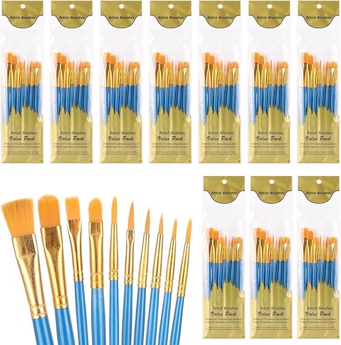 مجموعة فرش طلاء فنية مكونة من 100 قطعة، فرشاة صغيرة تفصيلية، فرشاة طلاء بالألوان المائية الزيتية، فرش رسم فنية للرسم الأكريليك، قماش صخري لوجه الجسم، مستلزمات الحرف الفنية للرسم للأطفال البالغين in Kuwait