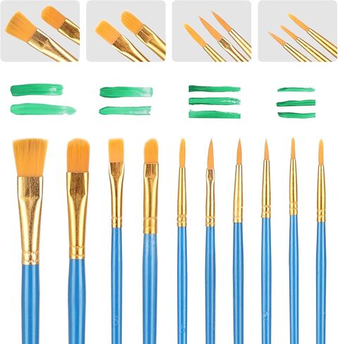 مجموعة فرش طلاء فنية مكونة من 100 قطعة، فرشاة صغيرة تفصيلية، فرشاة طلاء بالألوان المائية الزيتية، فرش رسم فنية للرسم الأكريليك، قماش صخري لوجه الجسم، مستلزمات الحرف الفنية للرسم للأطفال البالغين in Kuwait