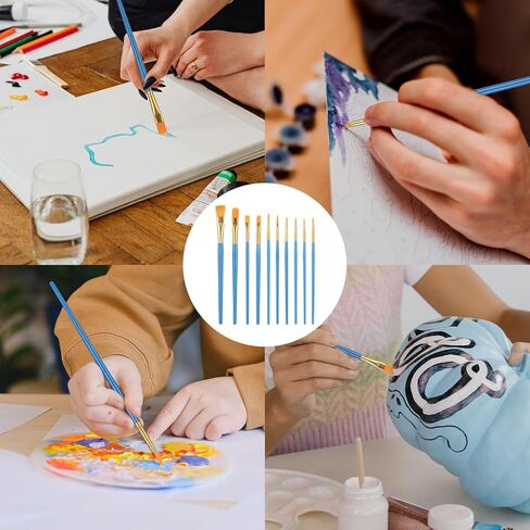 مجموعة فرش طلاء فنية مكونة من 100 قطعة، فرشاة صغيرة تفصيلية، فرشاة طلاء بالألوان المائية الزيتية، فرش رسم فنية للرسم الأكريليك، قماش صخري لوجه الجسم، مستلزمات الحرف الفنية للرسم للأطفال البالغين in Kuwait