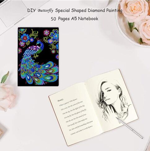 Yobeyi Diamond Painting Notebook Daily Plan Book Journal for Journaling Writing Note Embroidery Diamond Cross Stitch Craft Christmas Gifts-64 Sheets A5 /5.6X8.1inch (Mary) in Saudi Arabia