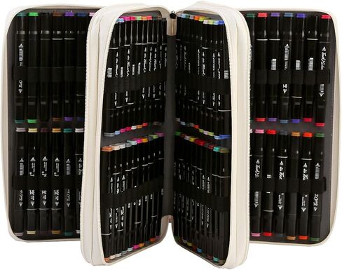 حافظة منظمة لأقلام التحديد الفنية من Lbxgap تحتوي على 120 فتحة بسعة كبيرة مع حامل متعدد الطبقات قابل للحمل لأقلام الألوان المائية من Prismacolor وأقلام الجل in Kuwait