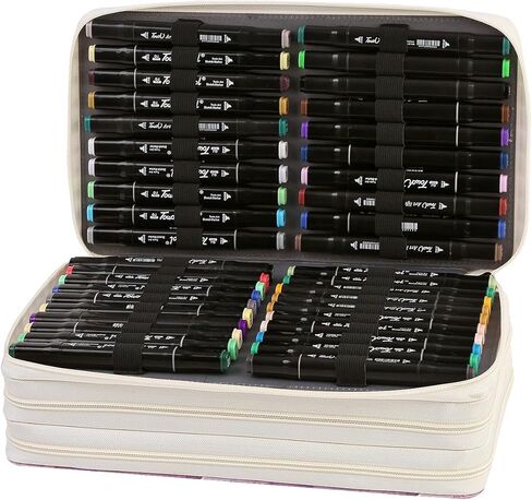حافظة منظمة لأقلام التحديد الفنية من Lbxgap تحتوي على 120 فتحة بسعة كبيرة مع حامل متعدد الطبقات قابل للحمل لأقلام الألوان المائية من Prismacolor وأقلام الجل in Kuwait
