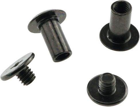 E-outstanding 50pcs 5x10mm Carbon Steel Chicago Screw Cross Head Phillips Drive Binding Screws Rivet Book Binding DIY Leather Craft Assembly Bolt Gun Black in Saudi Arabia