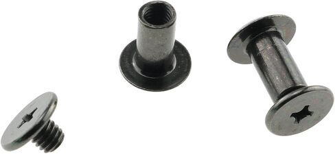 E-outstanding 50pcs 5x10mm Carbon Steel Chicago Screw Cross Head Phillips Drive Binding Screws Rivet Book Binding DIY Leather Craft Assembly Bolt Gun Black in Saudi Arabia