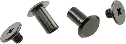 E-outstanding 50pcs 5x10mm Carbon Steel Chicago Screw Cross Head Phillips Drive Binding Screws Rivet Book Binding DIY Leather Craft Assembly Bolt Gun Black in Saudi Arabia