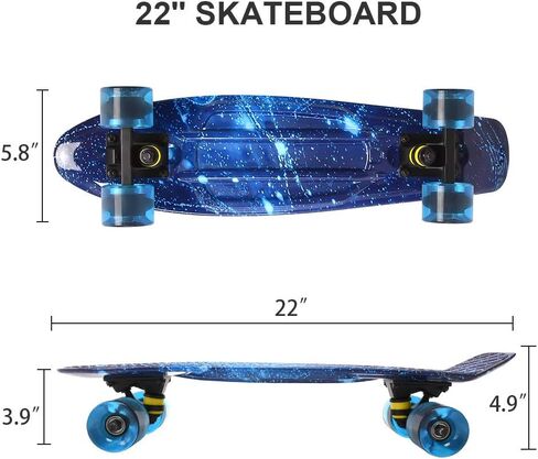 ChromeWheels Skateboards 22 inch Complete Skateboard Deck Mini Cruiser for Kids Boys Girls Youths Beginners in Kuwait