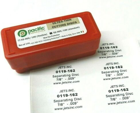 Separating Discs Ultra-Thin 7/8" X 0.3mm Aluminum Oxide .009 Box -100 Made in Italy in Saudi Arabia