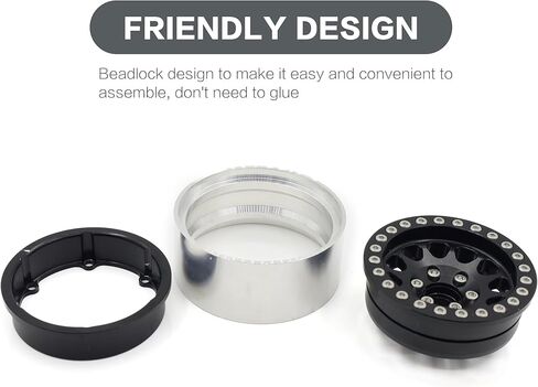 رافلوت RC الحافات 1.9 بوصة Beadlock RC عجلة ريم مجموعة محور العجلة لـ 1/10 RC الزاحف المحوري SCX10 SCX10 II 90046 SCX10 III AXI03007 TRX4 D90 12 مم سداسي in Kuwait