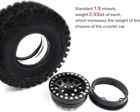 رافلوت RC الحافات 1.9 بوصة Beadlock RC عجلة ريم مجموعة محور العجلة لـ 1/10 RC الزاحف المحوري SCX10 SCX10 II 90046 SCX10 III AXI03007 TRX4 D90 12 مم سداسي in Kuwait