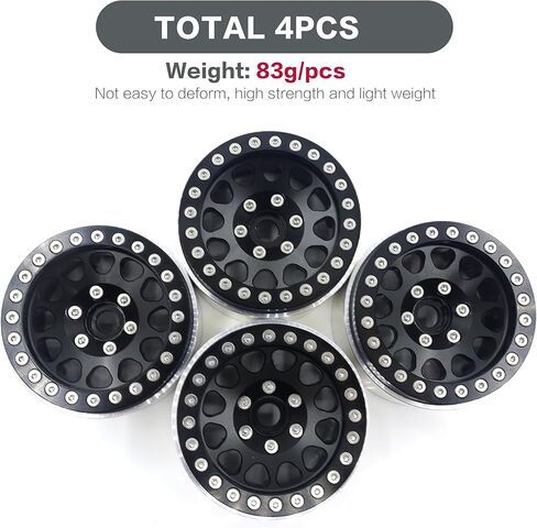 رافلوت RC الحافات 1.9 بوصة Beadlock RC عجلة ريم مجموعة محور العجلة لـ 1/10 RC الزاحف المحوري SCX10 SCX10 II 90046 SCX10 III AXI03007 TRX4 D90 12 مم سداسي in Kuwait