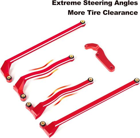 McCue RC Praying Mantis Link Tucked Inward Links High Clearance Links for Axial 1/24 SCX24 Gladiator AXI00005 RC Crawler Upgrade Parts - 5 PCS (Red) in Kuwait