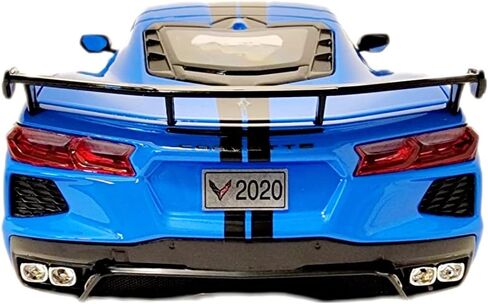 سيارة شيفروليه كورفيت ستينغراي C8 كوبيه 2020 مع جناح مرتفع ازرق مع خطوط سوداء 1/18 نموذج سيارة مصبوبة من مايستو 31455 in Kuwait
