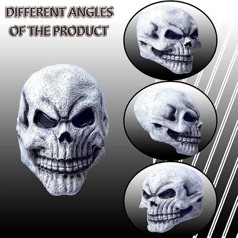 LEKA NEIL Skull Mask Creepy Halloween Full Head Skull Mask with Moving Jaw Scary Latex Helmet with Movable Mouth in Kuwait