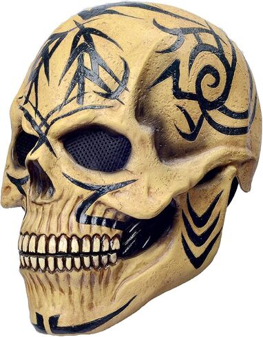 LEKA NEIL Skull Mask Creepy Halloween Full Head Skull Mask with Moving Jaw Scary Latex Helmet with Movable Mouth in Kuwait