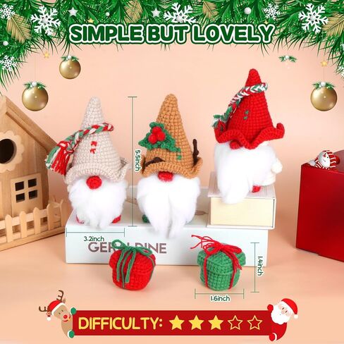 مجموعة الكروشيه للمبتدئين، مجموعة أدوات الكروشيه للمبتدئين في عيد الميلاد للبالغين والأطفال مع دروس فيديو خطوة بخطوة، مجموعة مكونة من 3 قطع من أدوات الكروشيه لعيد الميلاد لتزيين عيد الميلاد، لوازم الأعمال اليدوية ذاتية الصنع in Kuwait