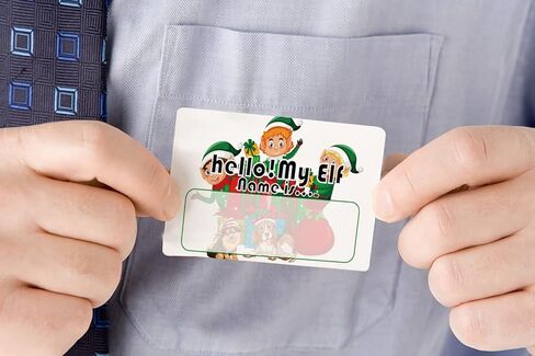 What's Your Elf Name Game، 1 علامة موضوع Elf و50 ملصقًا لبطاقة الاسم، ألعاب حفلات عيد الميلاد، لعبة عيد ميلاد للأطفال والكبار، لعبة نشاط للمكتب أو الفصل | JRKP044L in Kuwait