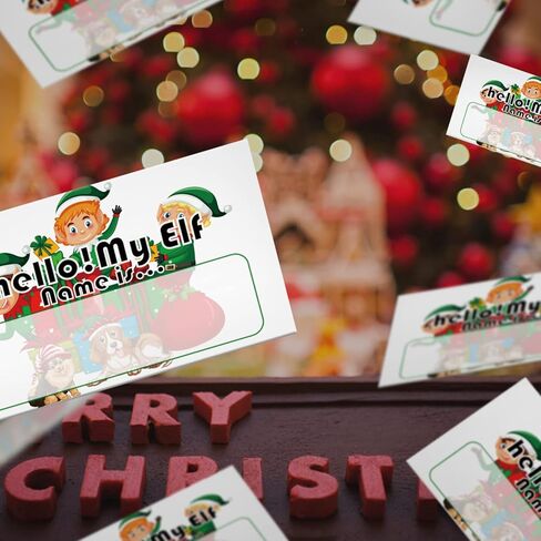 What's Your Elf Name Game، 1 علامة موضوع Elf و50 ملصقًا لبطاقة الاسم، ألعاب حفلات عيد الميلاد، لعبة عيد ميلاد للأطفال والكبار، لعبة نشاط للمكتب أو الفصل | JRKP044L in Kuwait