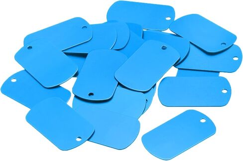 MECCANIXITY Metal Blank Tags Stamping, 30x50mm DIY Engraving Aluminum ID Tags Black for Craft, Pendant Decoration, Pack of 50 in Saudi Arabia