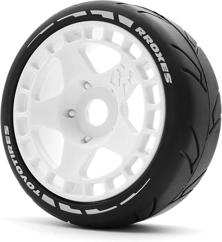 اطارات امامية وخلفية بجهاز تحكم عن بعد مقاس 105 ملم من سبونكسوند مع سداسي 17 ملم لعربات الطرق الوعرة مقاس 1/8 1/7، 4 قطع (ابيض) in Kuwait