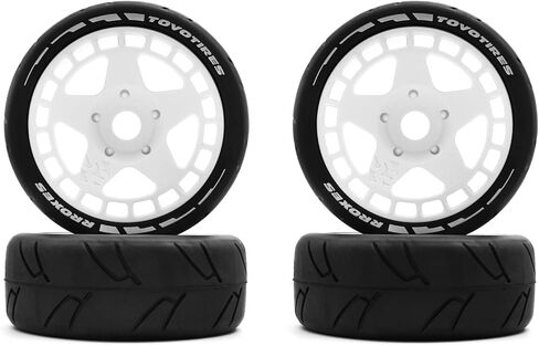 اطارات امامية وخلفية بجهاز تحكم عن بعد مقاس 105 ملم من سبونكسوند مع سداسي 17 ملم لعربات الطرق الوعرة مقاس 1/8 1/7، 4 قطع (ابيض) in Kuwait