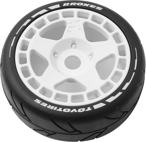 اطارات امامية وخلفية بجهاز تحكم عن بعد مقاس 105 ملم من سبونكسوند مع سداسي 17 ملم لعربات الطرق الوعرة مقاس 1/8 1/7، 4 قطع (ابيض) in Kuwait