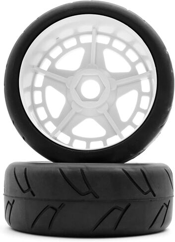 اطارات امامية وخلفية بجهاز تحكم عن بعد مقاس 105 ملم من سبونكسوند مع سداسي 17 ملم لعربات الطرق الوعرة مقاس 1/8 1/7، 4 قطع (ابيض) in Kuwait