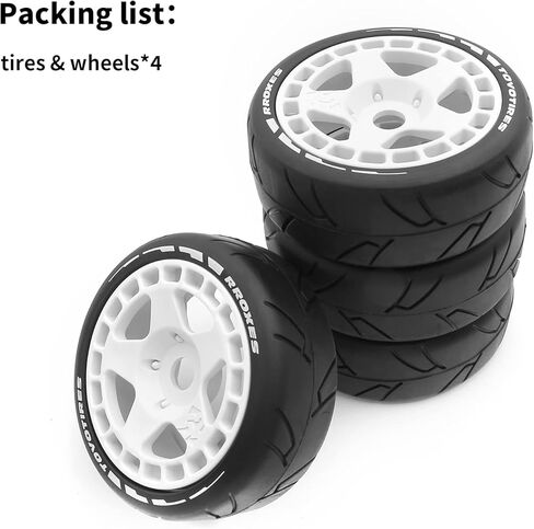 اطارات امامية وخلفية بجهاز تحكم عن بعد مقاس 105 ملم من سبونكسوند مع سداسي 17 ملم لعربات الطرق الوعرة مقاس 1/8 1/7، 4 قطع (ابيض) in Kuwait