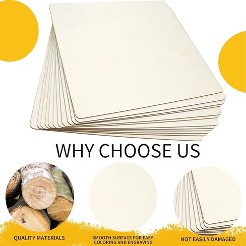 RYKOMO 12 Pack 12 x 12 Inch Basswood Sheets for Crafts, Plywood Sheets Craft Wood Unfinished Squares Wood Boards for DIY Project, Painting, Wood Burning, Wood Engraving, Model, Laser Projects in Kuwait