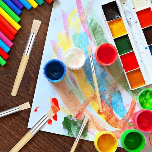 6 قطع من فرش استنسل لطلاء الأكريليك من سالبسيفير، فرشاة طلاء استنسل للحرف اليدوية، فرش طلاء خشبية ذات شعيرات طبيعية، قالب شعيرات خشبية من النايلون، فرشاة شعر فنية، فرش طلاء فنية in Kuwait