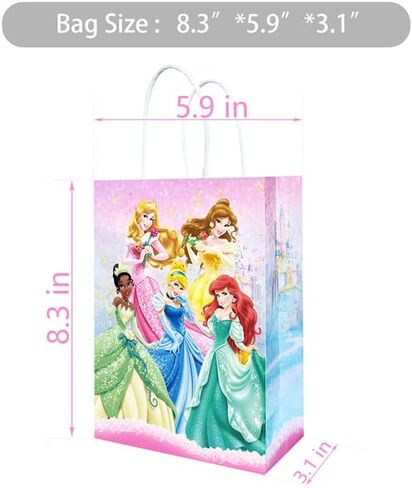 مجموعة من 12 قطعة من أكياس حفلات الأميرات لتزيين أعياد الميلاد وأكياس ورقية لمستلزمات الحفلات للفتيات، 3 أنماط in Kuwait