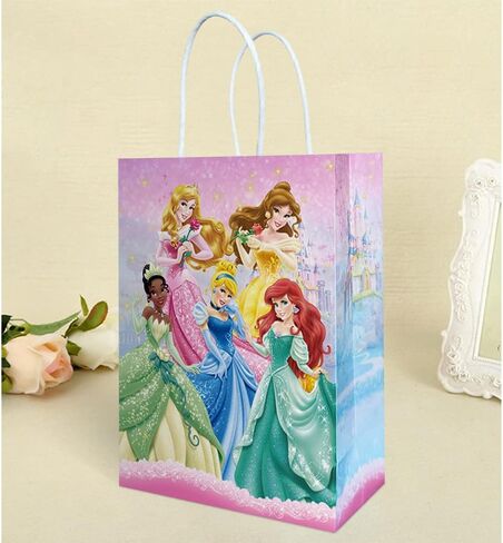 مجموعة من 12 قطعة من أكياس حفلات الأميرات لتزيين أعياد الميلاد وأكياس ورقية لمستلزمات الحفلات للفتيات، 3 أنماط in Kuwait