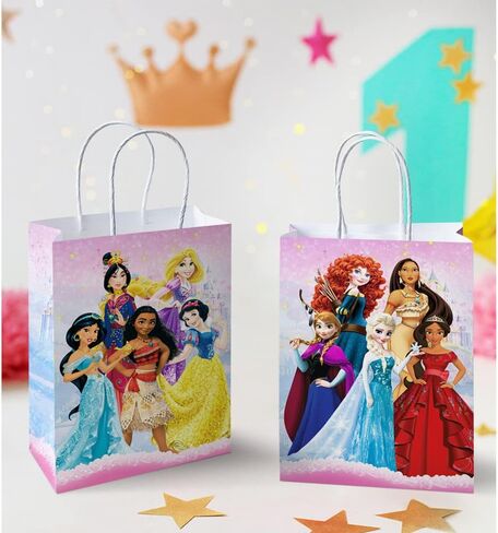 مجموعة من 12 قطعة من أكياس حفلات الأميرات لتزيين أعياد الميلاد وأكياس ورقية لمستلزمات الحفلات للفتيات، 3 أنماط in Kuwait