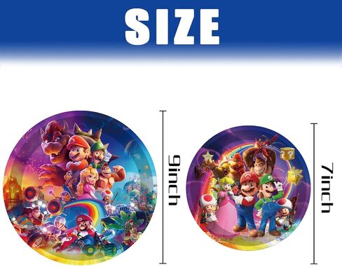 YOPENMOUNE Super Bros Birthday Party Supplies 40 Pieces Plates for Super Bros Theme Party Decorations in Kuwait
