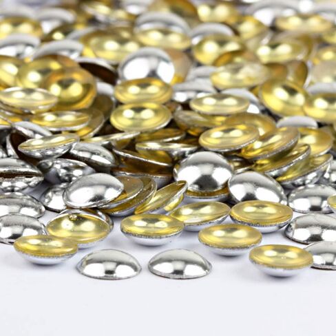 Beadsland Dome Studs Hotfix in Size 6mm,1/3 Round Flat Back Dome Studs with 200pcs (Grey) in Saudi Arabia