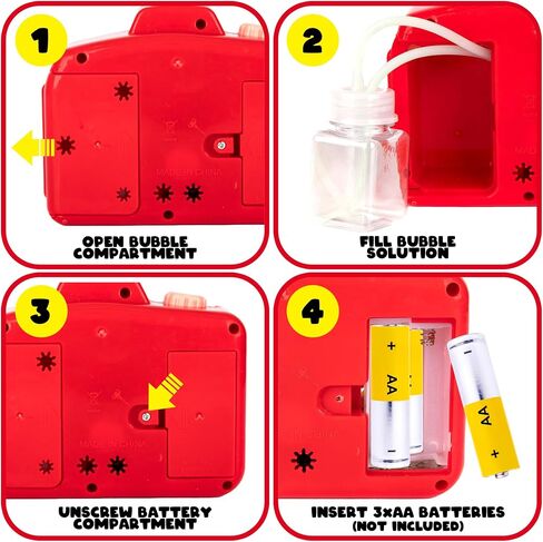 ArtCreativity Bubble Camera Gear Toy, Toy Camera Bubble Machine with 9 Moving Gears, Neck, and Bubble Solution - Small Bubble Machine with Music and Lights for Extra Fun, Cute Bubble Makers for Kids in Saudi Arabia