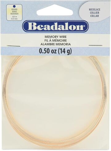 سلك ذاكرة من الفولاذ الكربوني Beadalon، دائري، سوار كبير، لون ذهبي وردي، 0.5 أونصة، تقريبًا. 30 لفائف in Kuwait