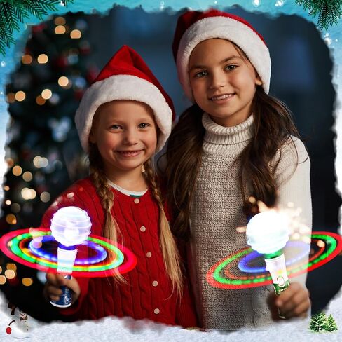 Shappy 3 Pcs Christmas Light Up Rotating Space Wand, 8.7 Inch LED Santa Claus Rotate Toy Rotating Lights up and Colors Fun Gift for Christmas Party Favor Sensory Rooms Classroom Prizes (Cute Style) in Saudi Arabia