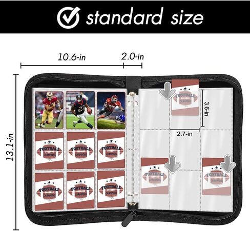 720 جيب مع غلاف بطاقات التداول والبيسبول، مجموعة واقيات حامل بطاقات البوم بطاقات كرة القدم تناسب يوغيو، ام تي جي، الرياضة، الالعاب، حامل بطاقات قياسي (كرة القدم الرجبي) in Kuwait