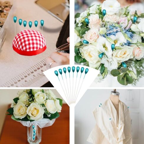 200Pieces Colorful Pearl Head Pins Corsage Pins Sewing Pins Straight Pins Wedding Bouquet Pins for DIY Decoration, Craft and Sewing Project 55mm/2.17in（Color/SD） in Kuwait