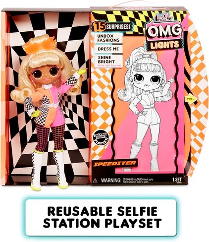 L.O.L. Surprise! O.M.G. Lights Speedster Fashion Doll with 15 Surprises, Multicolor in Saudi Arabia