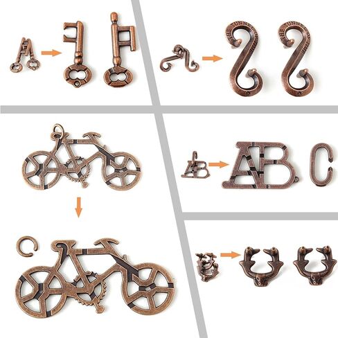 2Pcs Brain Teaser Puzzles for Puzzle Games, Educational Toys,Mind Puzzles, Metal Puzzles 3D Puzzles Unlock Interlock IQ Puzzles Box in Saudi Arabia