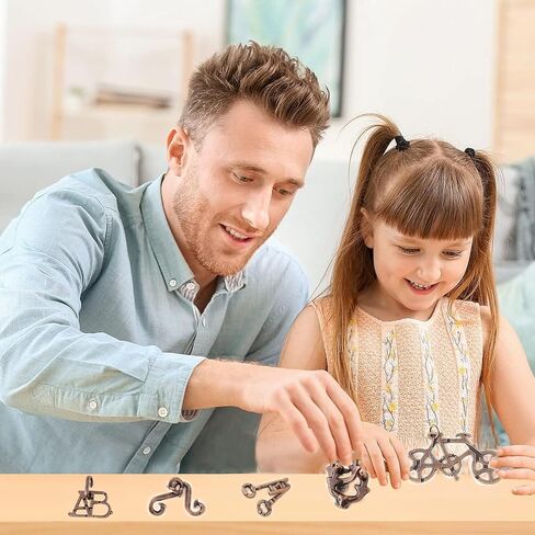 2Pcs Brain Teaser Puzzles for Puzzle Games, Educational Toys,Mind Puzzles, Metal Puzzles 3D Puzzles Unlock Interlock IQ Puzzles Box in Saudi Arabia