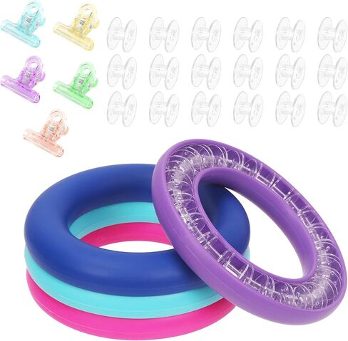 Tanstic 84Pcs Silicone Round Bobbin Holder Kit, Sewing Machine Bobbin Organizer Bobbin Ring Saver, Bobbin Ring Holders with Bobbins, Sewing Clips for Daily Sewing Supplies (4 Colors) in Saudi Arabia