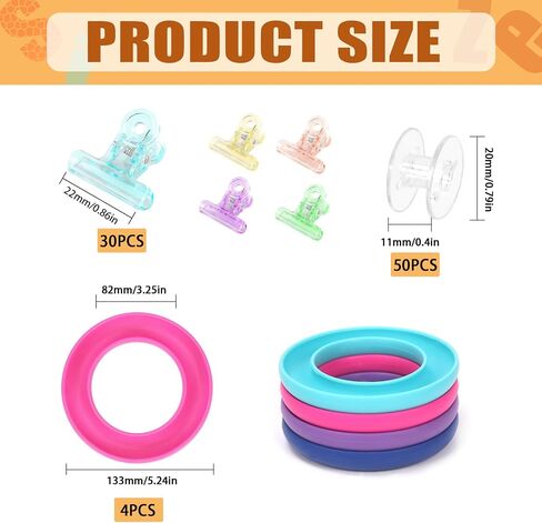 Tanstic 84Pcs Silicone Round Bobbin Holder Kit, Sewing Machine Bobbin Organizer Bobbin Ring Saver, Bobbin Ring Holders with Bobbins, Sewing Clips for Daily Sewing Supplies (4 Colors) in Saudi Arabia