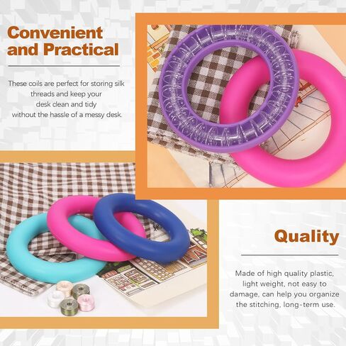Tanstic 84Pcs Silicone Round Bobbin Holder Kit, Sewing Machine Bobbin Organizer Bobbin Ring Saver, Bobbin Ring Holders with Bobbins, Sewing Clips for Daily Sewing Supplies (4 Colors) in Saudi Arabia