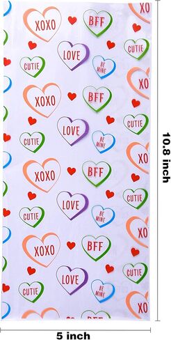 JOYIN 150 Pcs Valentine's Day Cellophane Gift Bag with Gift Tag, Candy Bag with 6 Valentine’s Themed Designs for Kids Party Favor, Classroom Exchange Prizes,Valentine’s Goody Bag in Saudi Arabia
