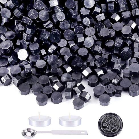 720 قطعة من خرز الشمع من مورناجينا، مجموعة خرز ختم الشمع المثمن لختم ختم الشمع، مع ملعقة ذوبان ختم الشمع و4 شموع شاي in Kuwait