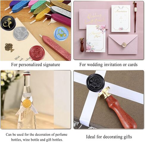 720 قطعة من خرز الشمع من مورناجينا، مجموعة خرز ختم الشمع المثمن لختم ختم الشمع، مع ملعقة ذوبان ختم الشمع و4 شموع شاي in Kuwait